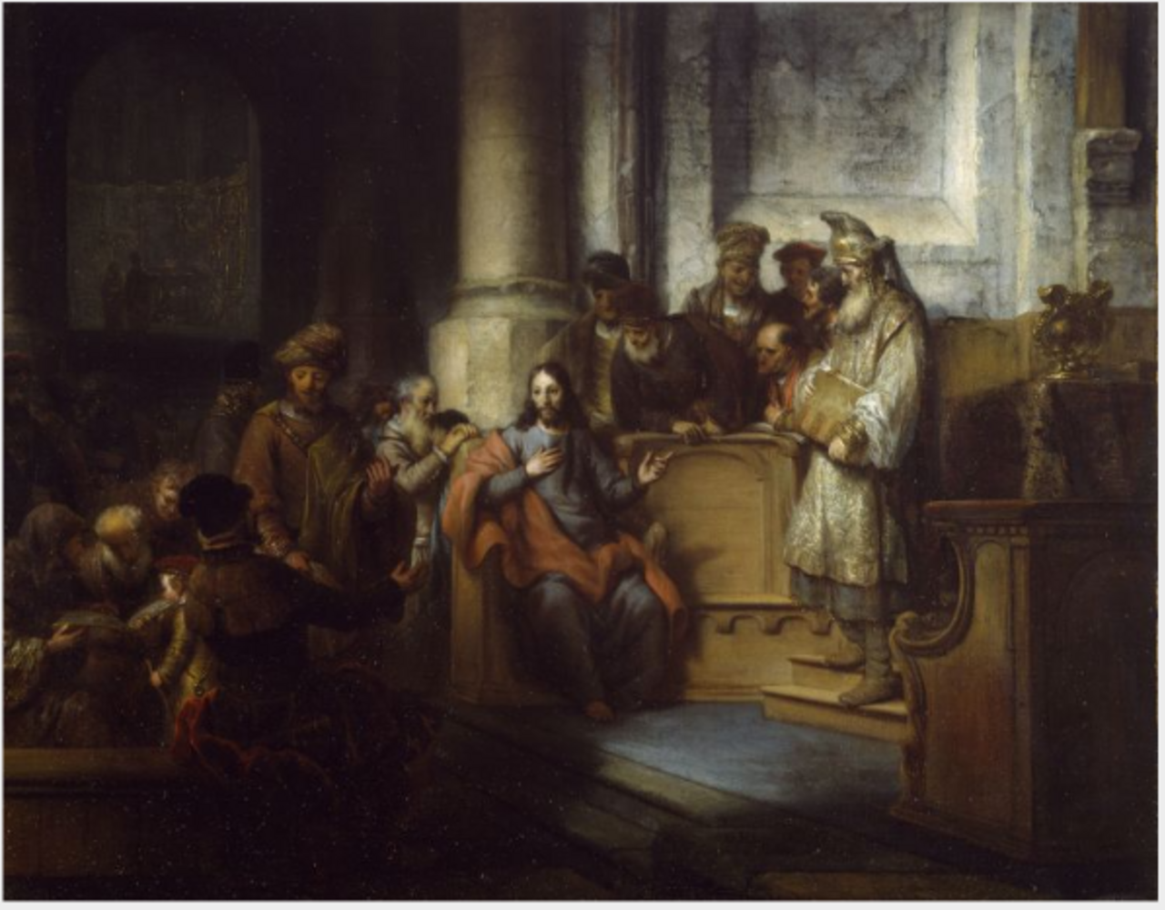Christ teaching in the synagogue at Nazareth