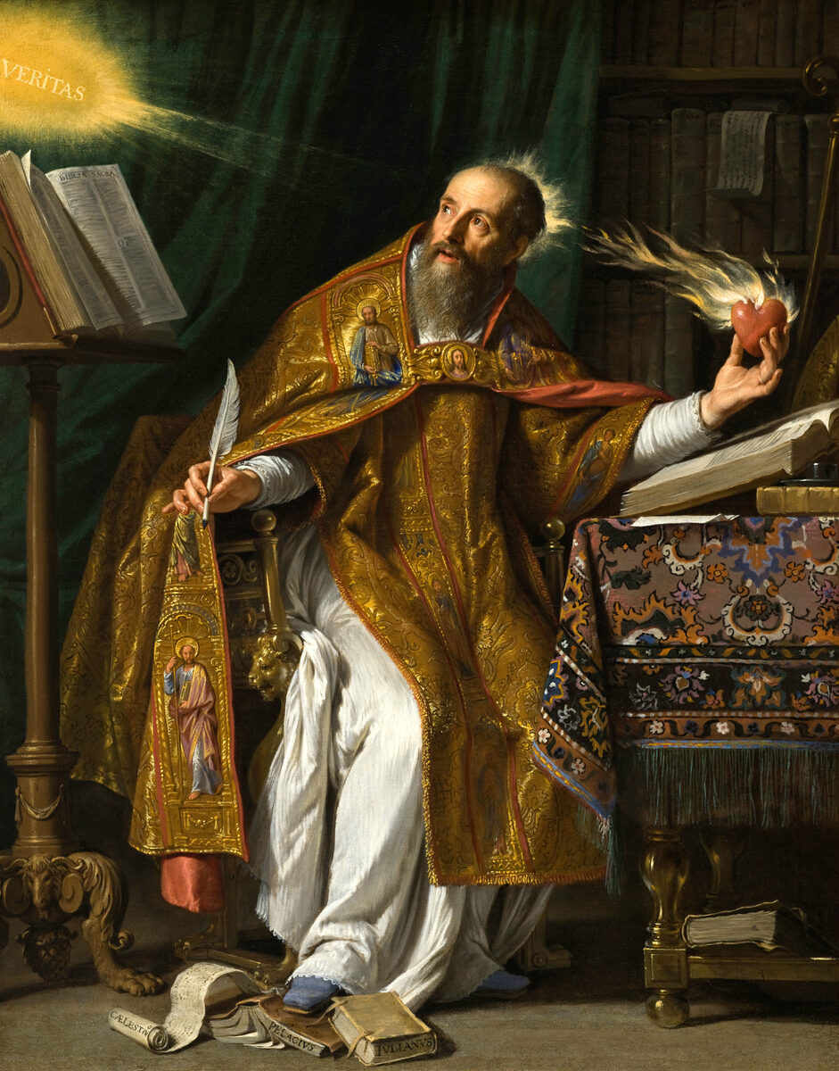 Portrait icon of Augustine of Hippo, holding a book